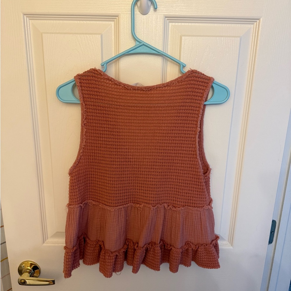 Altar'd State Terracotta Ruffle Tank Top - Picture 2 of 3